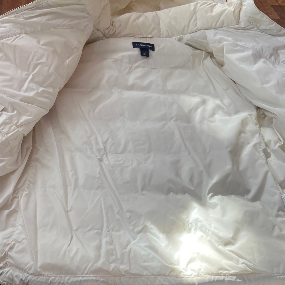 EUC Lands' End cream Goosedown winter Jacket - Picture 13 of 16